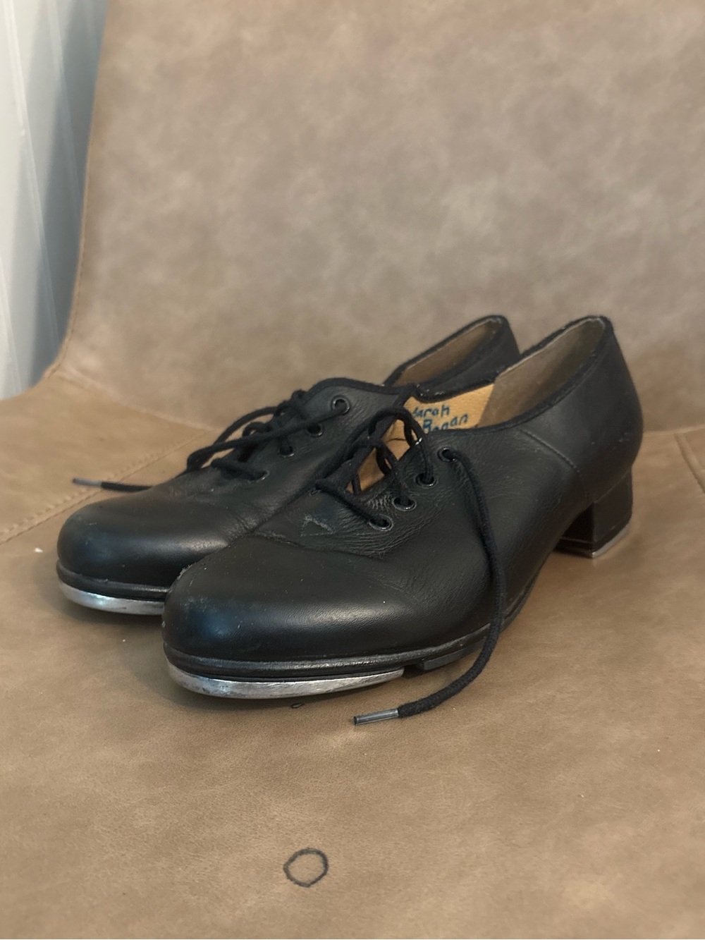 Bloch black lace up dance tap shoes size 7